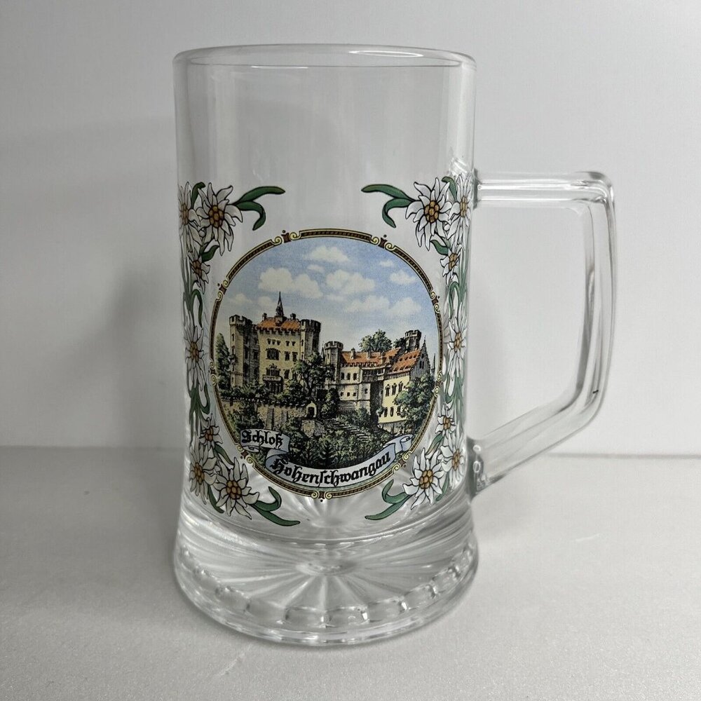 Collectable‎ Breweriana - Hohenschwangau Castle - Glass Beer Mug Stein